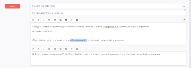 1. Seleziona il testo da rendere cliccabile e clicca sullicona del link