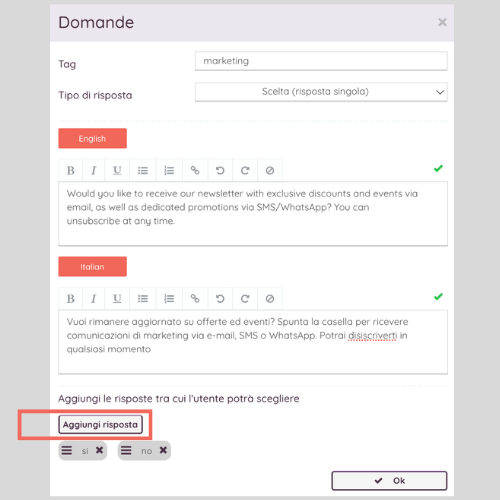 Domanda marketing